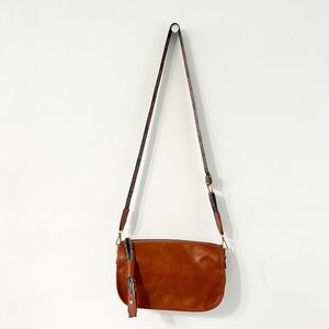 Brown Faux Leather Crossbody